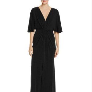 Boston Proper Black Kimono Sleeve Wrap Front Maxi Length Stretch Size Medium NWT